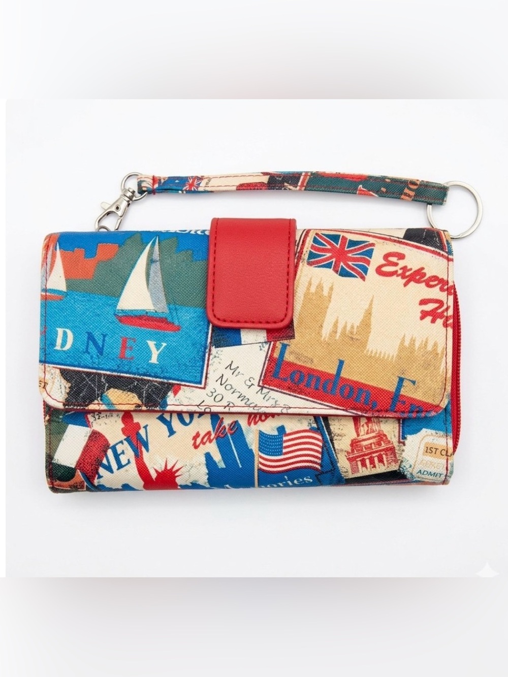 Travel-Print Multicolor Women’s Wallet